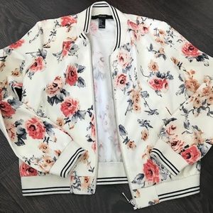 Forever 21 Floral Bomber Jacket